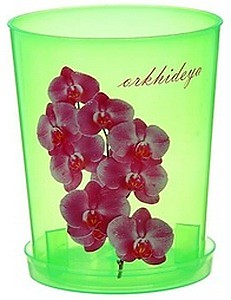 Кашпо для орхидей 1,8л прозрачный с поддоном